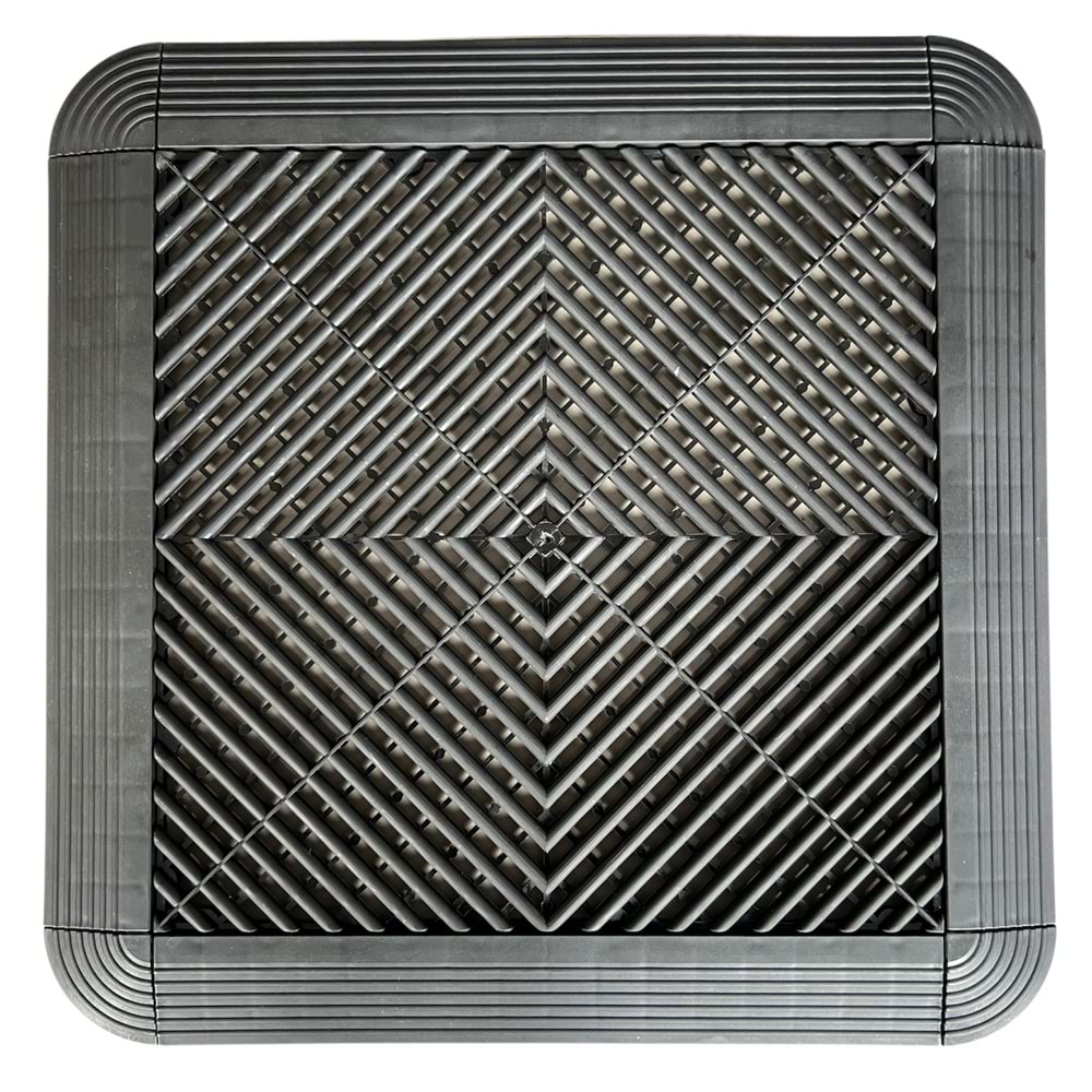 PLASTIC-TILES FLOOR TILE BLACK 40 CM X 40 CM