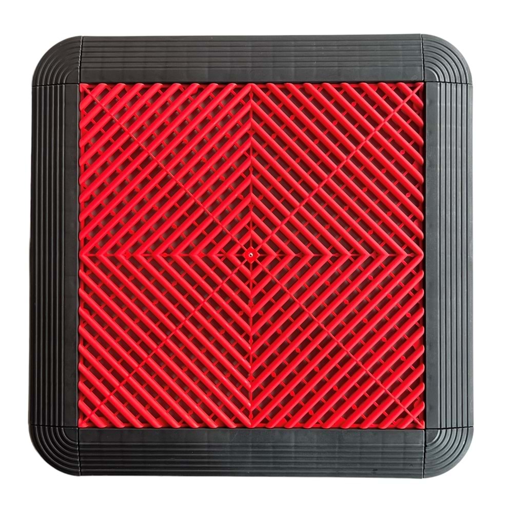 PLASTIC-TILES FLOOR TILE RED 40 CM X 40 CM