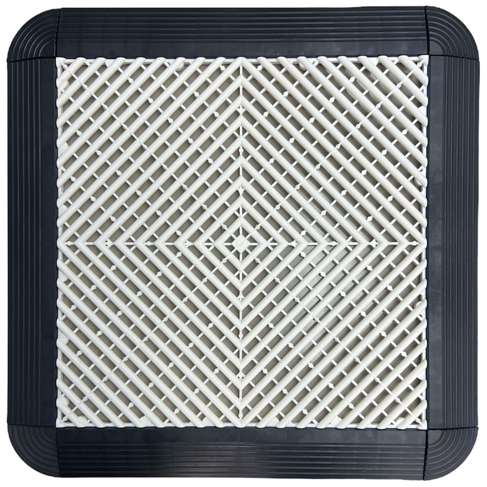 PLASTIC-TILES FLOOR TILE WHITE 40 CM X 40 CM