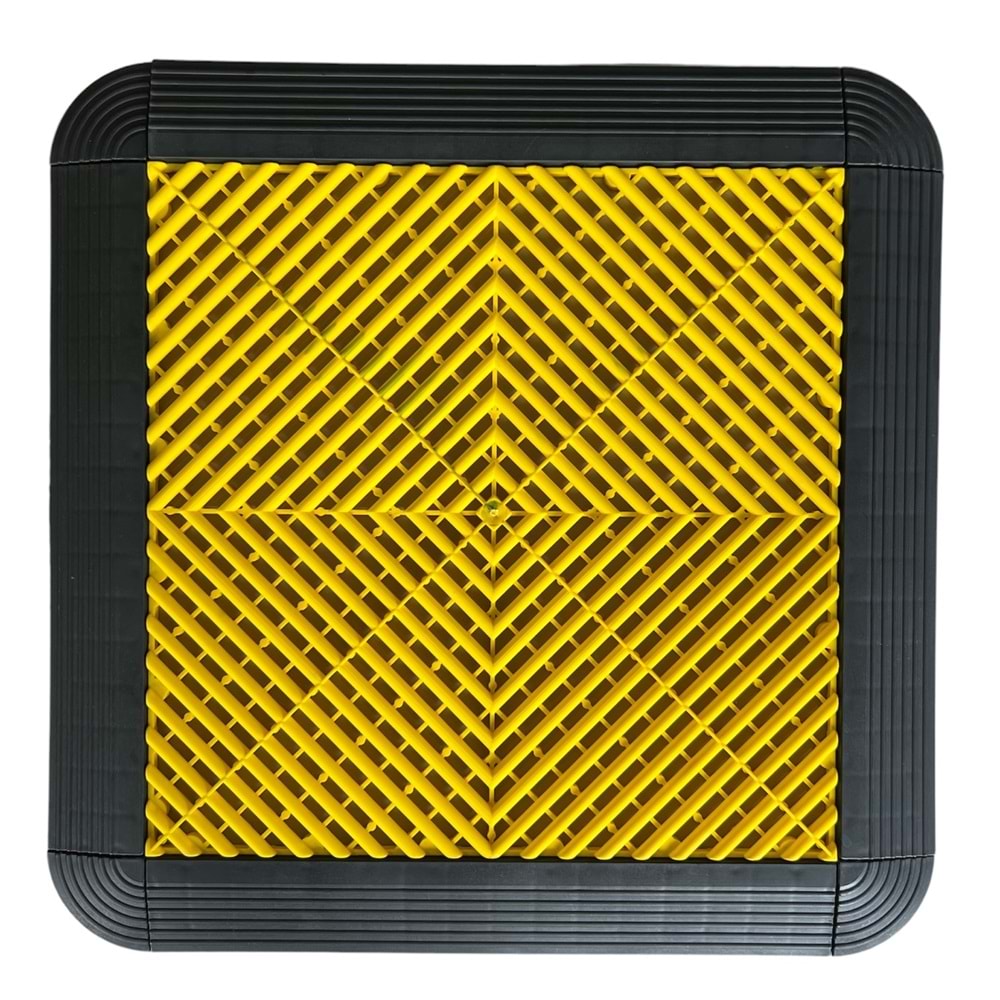 PLASTIC-TILES FLOOR TILE YELLOW 40 CM X 40 CM