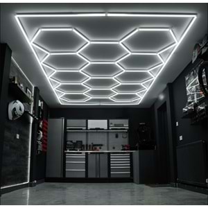 HEXAGON LED GARAJ AYDINLATMA SETİ 2,4MT X 4,8 MT ÖLÇÜLERİNDE