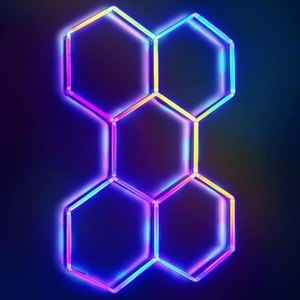HEXAGON GARAJ AYDINLATMA SETİ RGB ÖLÇÜLERİNDE