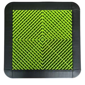 PLASTIC-TILES FLOOR TILE GREEN 40 CM X 40 CM