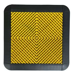 PLASTIC-TILES FLOOR TILE YELLOW 40 CM X 40 CM