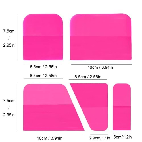 INOXGARD PPF Uygulama Aparatı Pembe 5 li Set