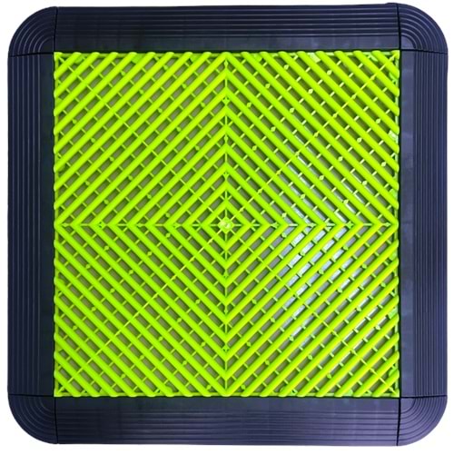 PLASTIC-TILES FLOOR TILE FLORASAN GREEEN 40 CM X 40 CM