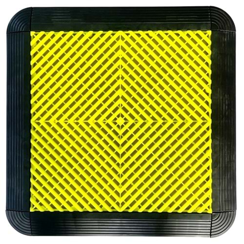 PLASTIC-TILES FLOOR TILE FLORASAN YELLOW 40 CM X 40 CM