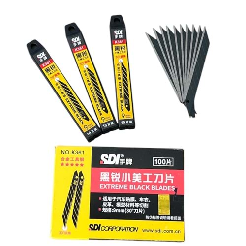 INOXGARD SDI Carbon Black Profesyonel Bıçak 100 Adet