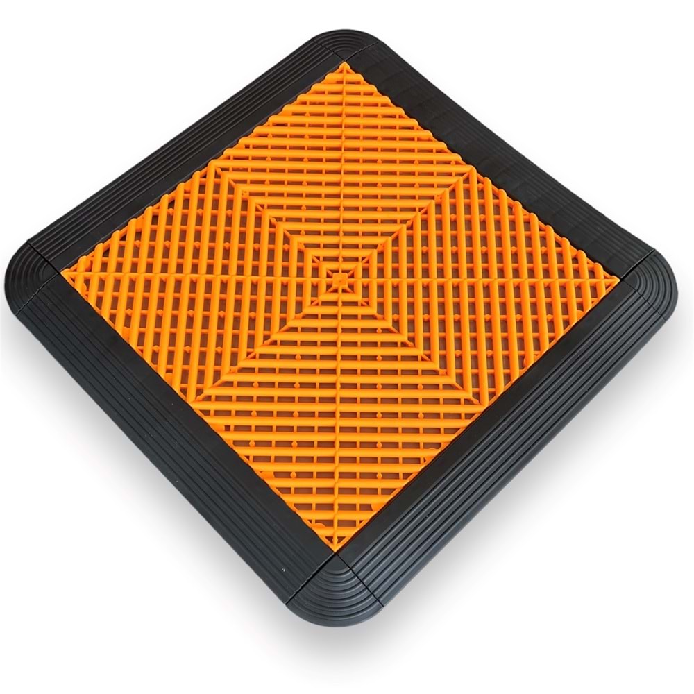 PLASTIC-TILES FLOOR TILE ORANGE 40 CM X 40 CM